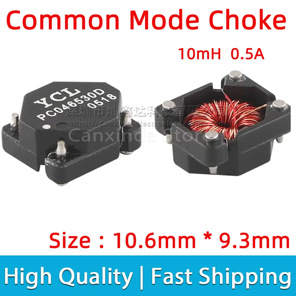 

5pcs SMT SMD Common Mode Choke Inductor High Inductance 10mH 0.5A Switching Power Supply Magnetic Ring Filter PC046530D