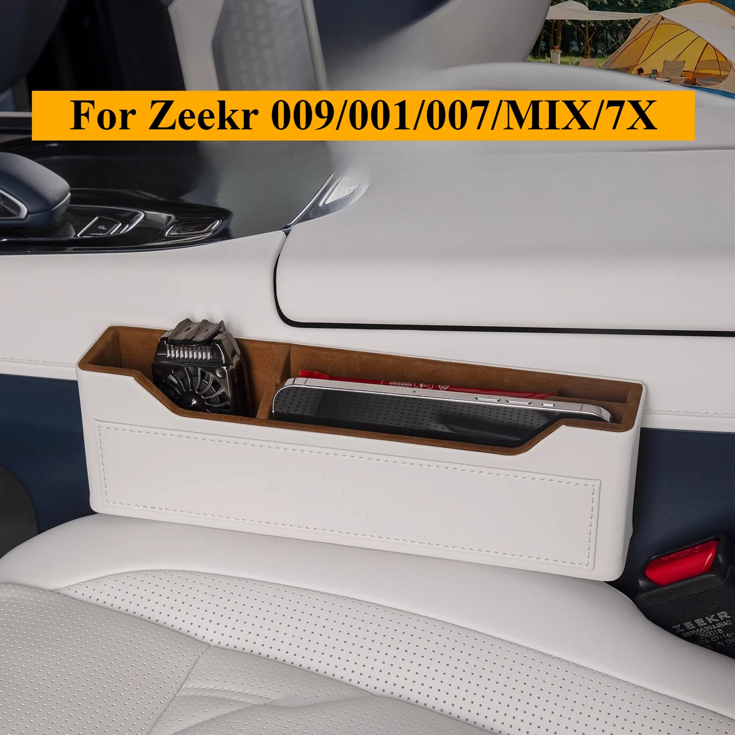 

For Geely Zeekr 009/001/007/MIX/7X NAPPA Seat Clip Gap Storage Box Storage Box Removable Seat Slit Box Car Interior Accessory