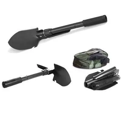 Camping Engineer Shovel, Multifunctional Outdoor Hoe Folding Military Shovel Manganese, Steel Thickened Shovel
