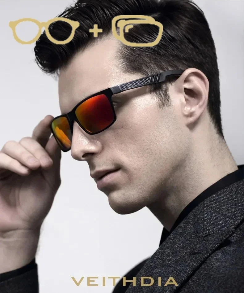 VEITHDIA Brand New Customize Prescription Retro Sunglasses Polarized UV400 Mirror Outdoor Driving Myopia Unisex Glasses P65600