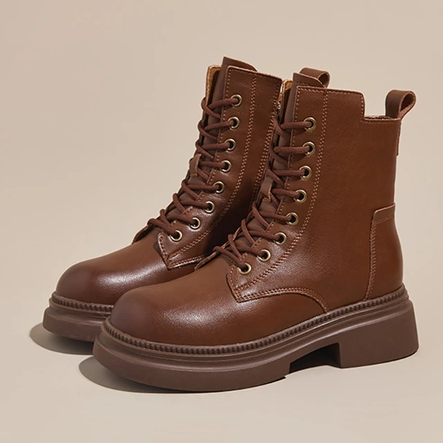 AIYUQI 2026 New Boots Female Large Size Non-slip Women's Snow Boots Genuine Leather Warm Women Ankle Boots and Short Boot