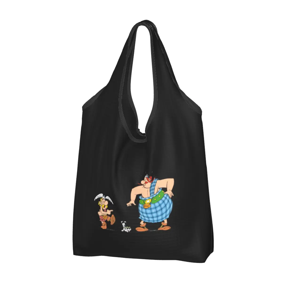 Cute Print Asterix And Obelix Tote Shopping Bags Portable Shoulder Shopper Adventure Manga Getafix Dogmatix Handbag