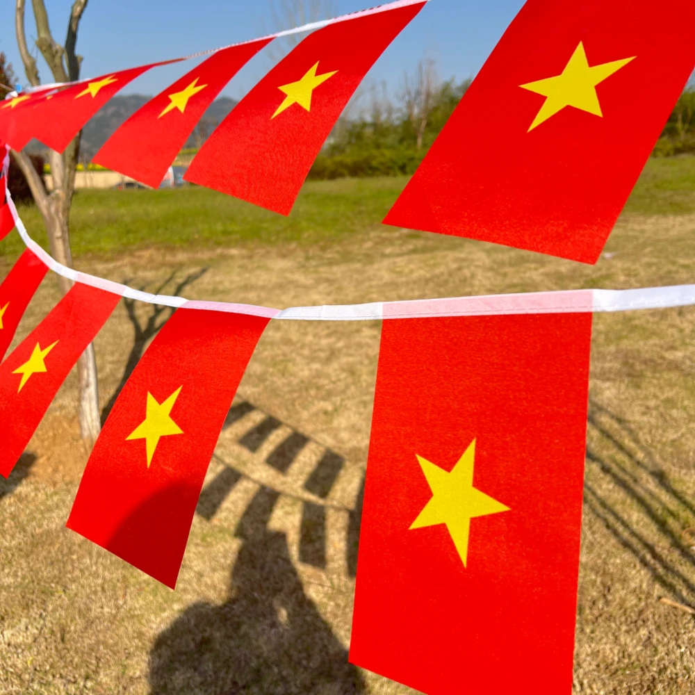 Vietnam Flag 14x21cm, 20Pcs/String, Polyester Double Side Printed Vietnam Country Flag National Flag