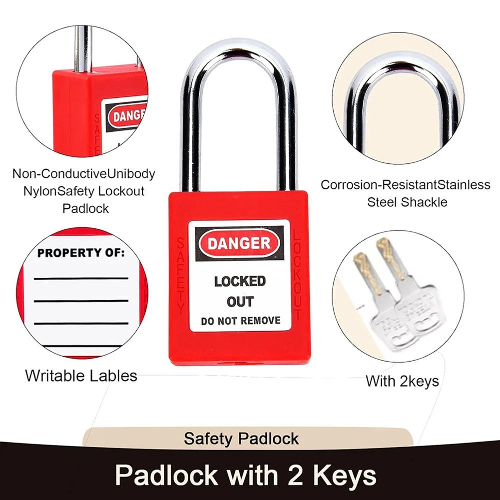

ABZT Lockout Tagout Kit, Lock Out Tag Out Kits Electrical, Group Lockout Hasps, -Tags, Lock Out Tag Out Padlock