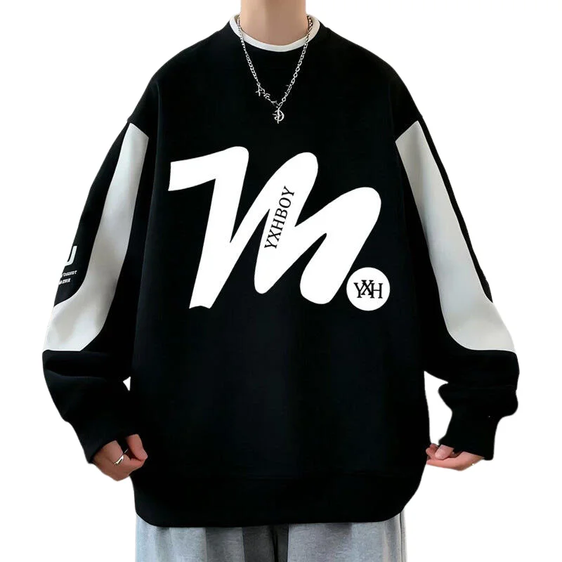 رجل الملابس ربيع الخريف الملابس حجم كبير هوديي عادية تي شيرت ملابس للرجال حجم كبير الملابس الاتجاه موضة الشباب نمط #6