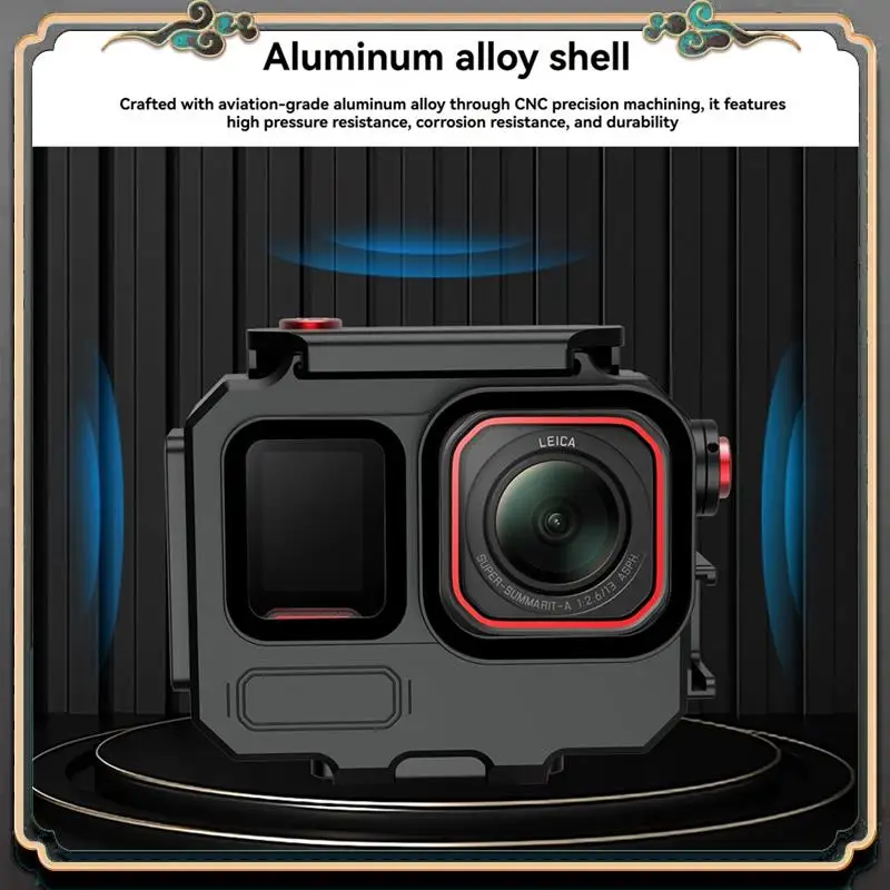 ASMA-263FT/80M Waterproof Case For Insta360 Acepro2 Underwater Diving Protective Shell With Universal Two-Card Holder