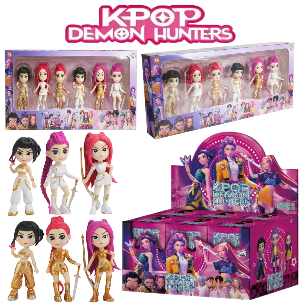 

Kpop Охотники на демонов Слепая коробка Детские игрушки Аниме Тайна Забавная случайная фигурка Кукла Huntrix Kpop Декор комнаты для девочек Новогодние подарки