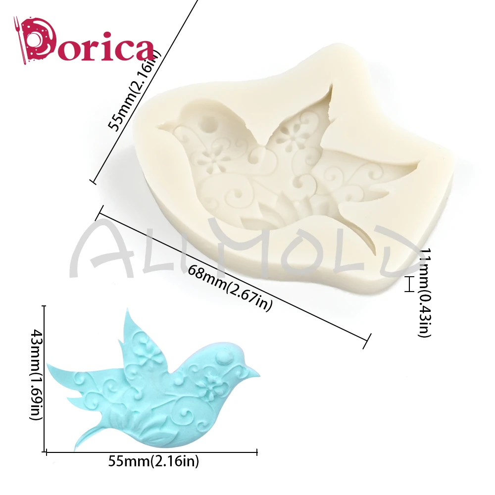 Pigeon Shape Silicone Molds Fondant Sugarcraft Chocolate Mould DIY Dove Resin Clay Mold Cake Decorating Tools Kitchen Bakeware