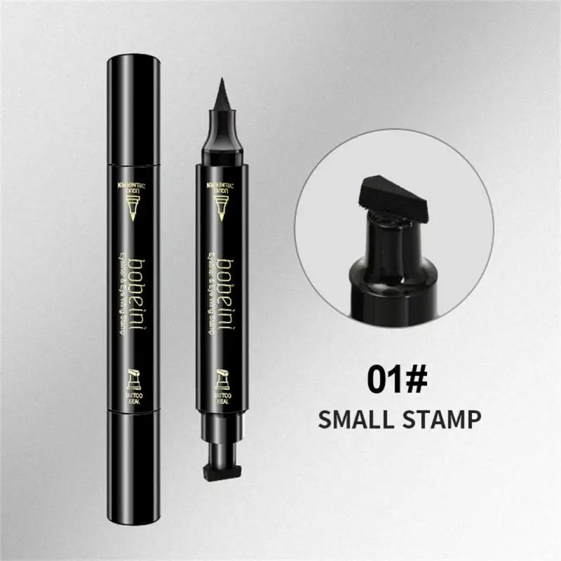 2 In1 czarny Eyeliner w płynie stempel oczy kobiety makijaż wodoodporny szybko trwałe kosmetyki czarne stemple Eyeliner Pen 2023 New