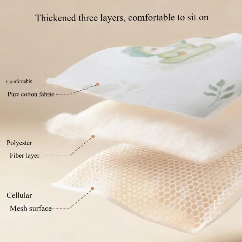 وسادة مقعد مرتفع بنمط كرتوني، تصميم غير قابل للانزلاق وقابل للغسل من أجل تركيب وإزالة بسهولة A2UB