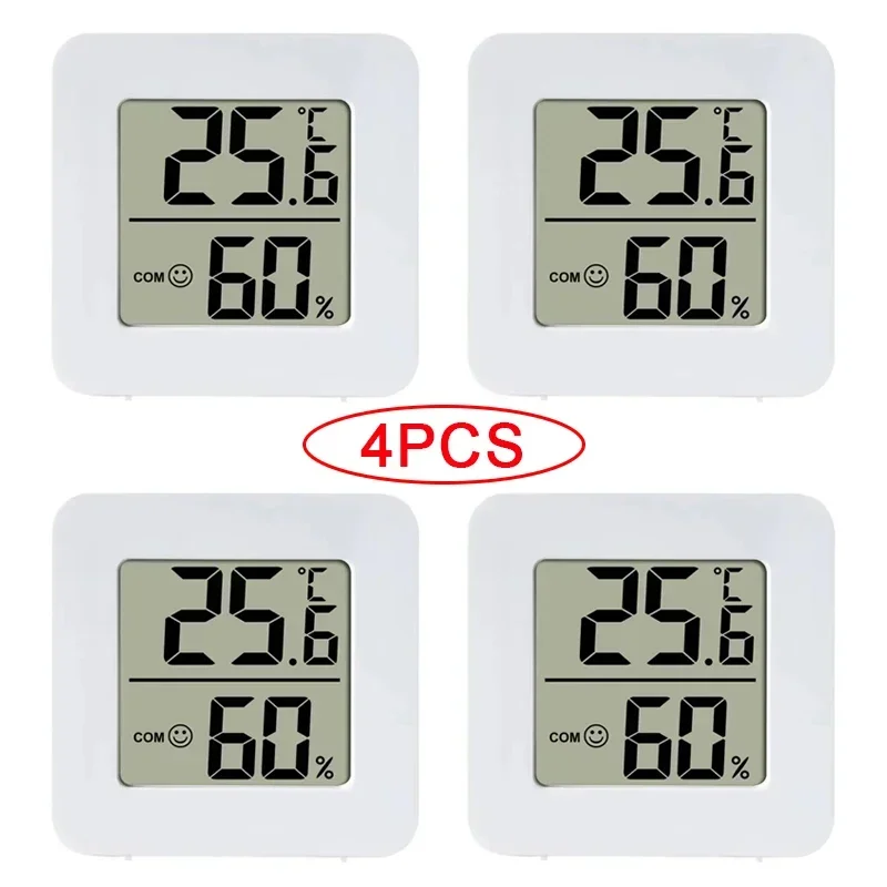 

4pcs Digital Thermometer Hygrometer Indoor Mini Temperature LCD Electronic Monitor Hygrometer Outdoor Room Baby
