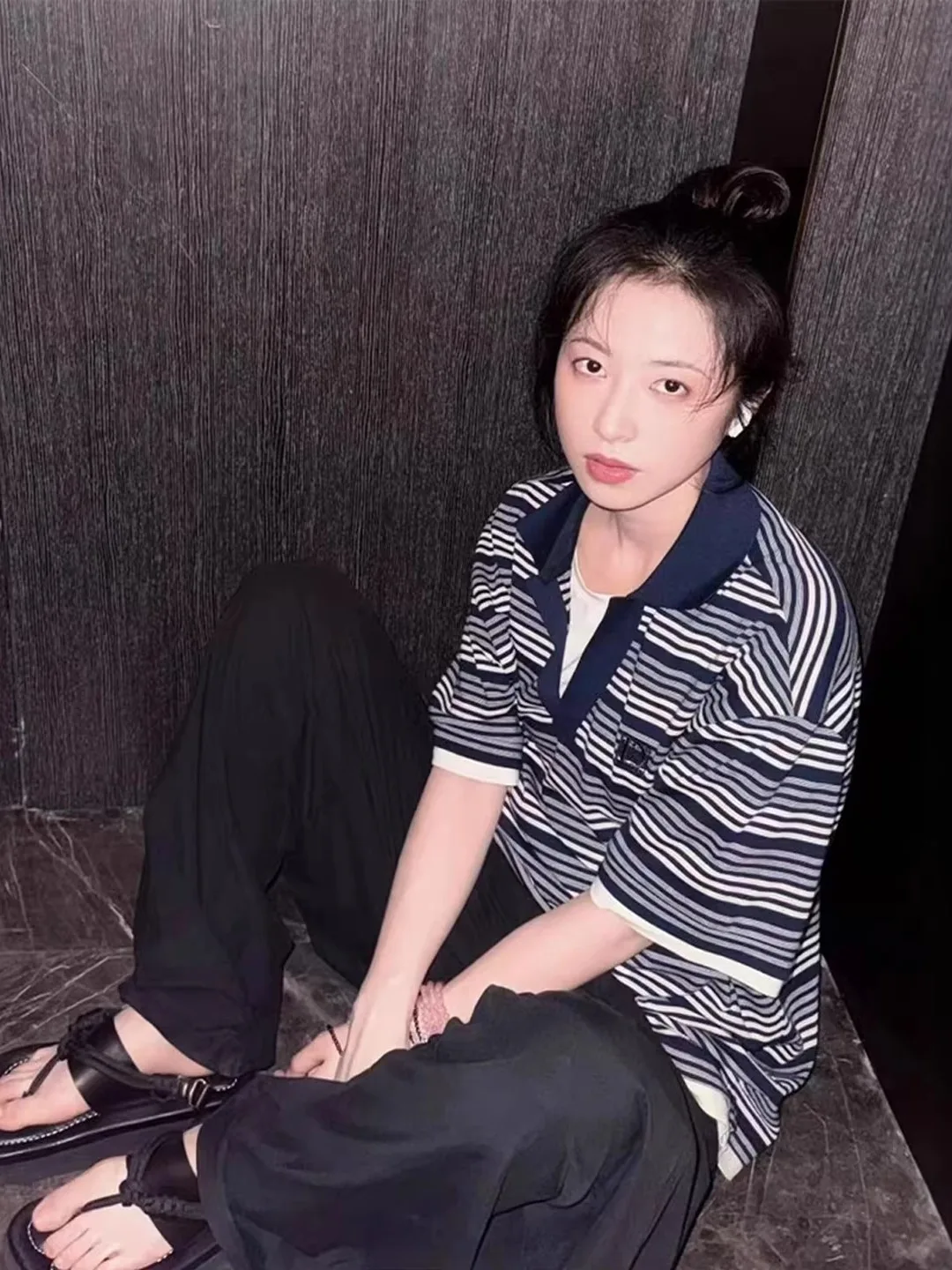 

Футболка Brand Ice Dust в полоску с коротким рукавом GoGoBuyer, женская, для ранней осени, повседневная, свободного кроя, хлопковая...