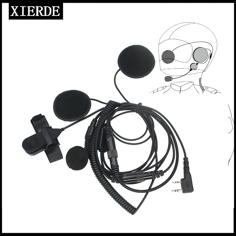 

XIERDE Pour Moto Appareil De Communication Pour Casque K Type Two Way Radio Earphone UV-K5 UV-K6 Radio Full helmet earphones