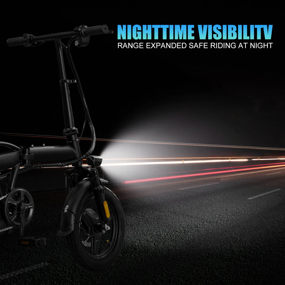 T5 14-inch Foldable Electric Bike 48V 750W Peak Power 20MPH 499Wh Long Range Lightweight Ebike with Dual Disc Brake And Basket for Adult Commute 22 Miles image 7
