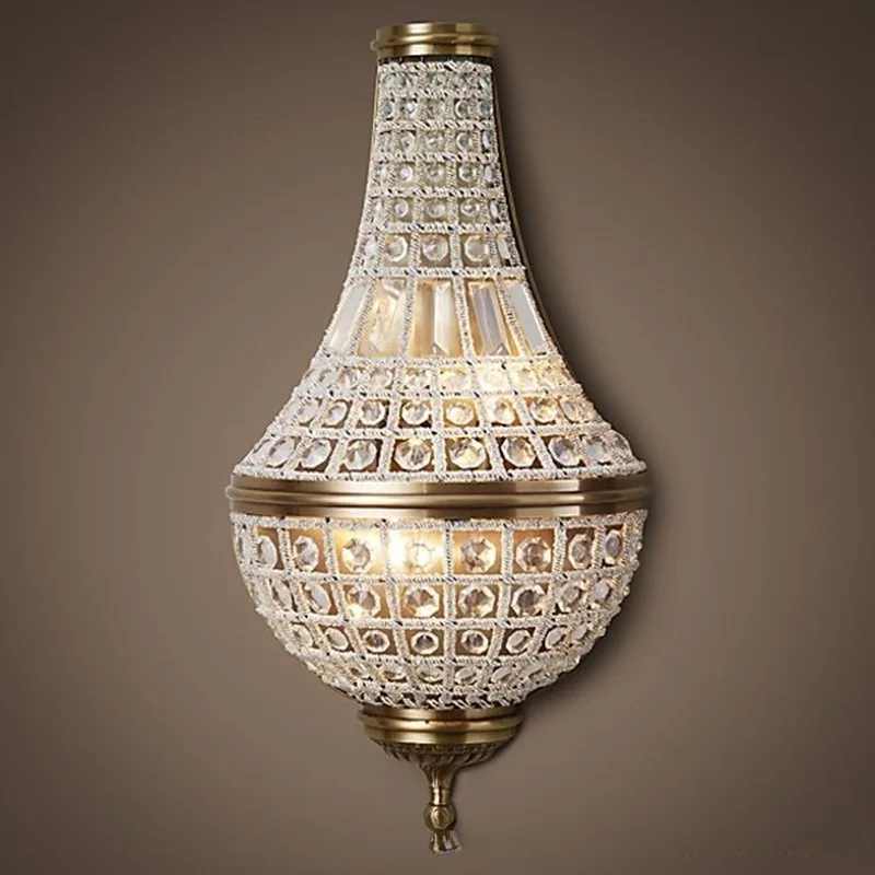 French retro home crystal living room dining room wall lamp neoclassical aisle