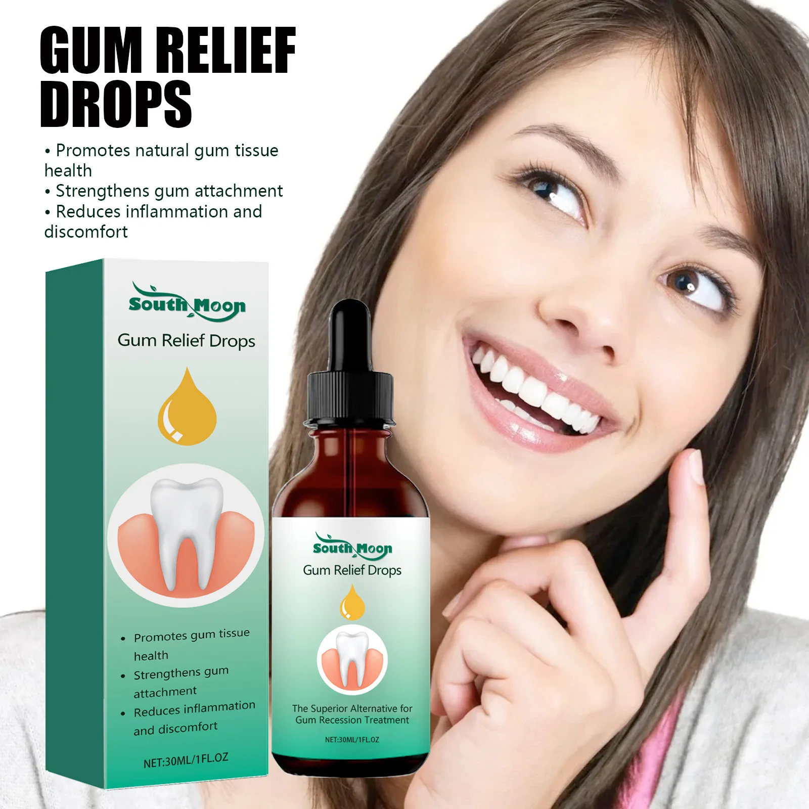 South Moon Gum Relief Drops Promote Gum Healthy Relieve Gingival Swell Reduce Oral Discomfort Keep Oral Hygiene Gums Care Drops