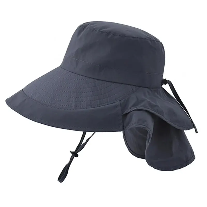 Xinbaoguan 100% Polyester 8062 Summer Outdoor Sunshade Hat, Horsetail Hole Folding Face Shading, WOMEN\'S Fisherman Hat