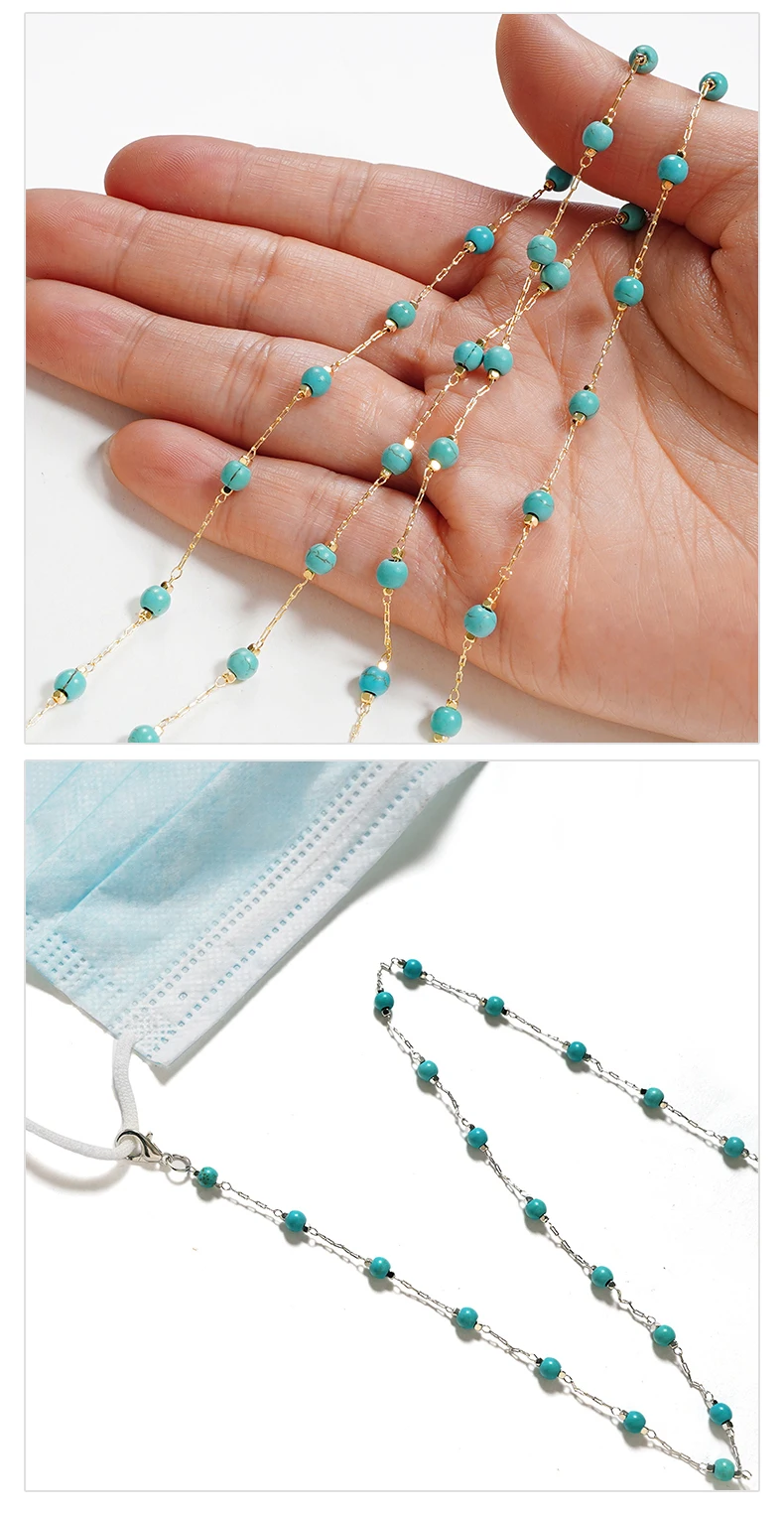 Mode Sonnenbrillen Ketten für Frauen Metall Charms Brillen Lanyard Halskette Brillen halter Riemen Schnur Brillen halter – Detail 3