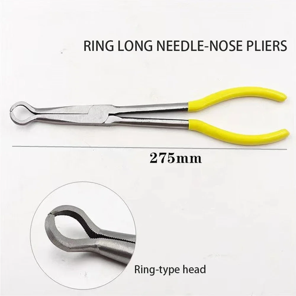 Professionelle Mechanik-Autoreparaturwerkzeuge – 27 cm abgewinkelter Zugentferner, Zündkerzen-Drahtentfernungszange, Klemm- und Kabelwerkzeug