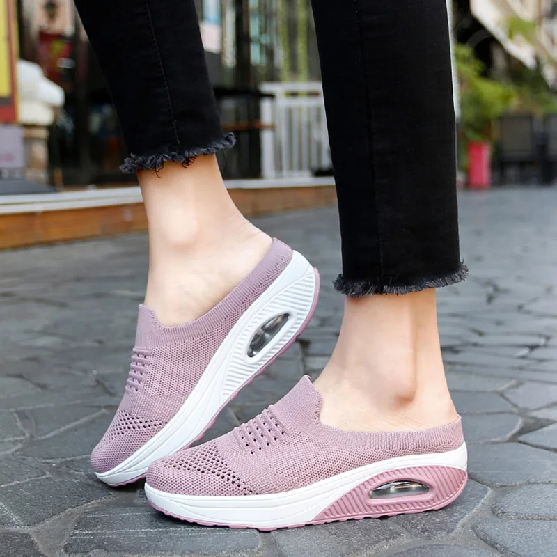 

Summer Sandals for Women New Breathable Semi Slippers for Women's Outdoor Non Slip Walking Platform Casual Flat Shoes 35-43