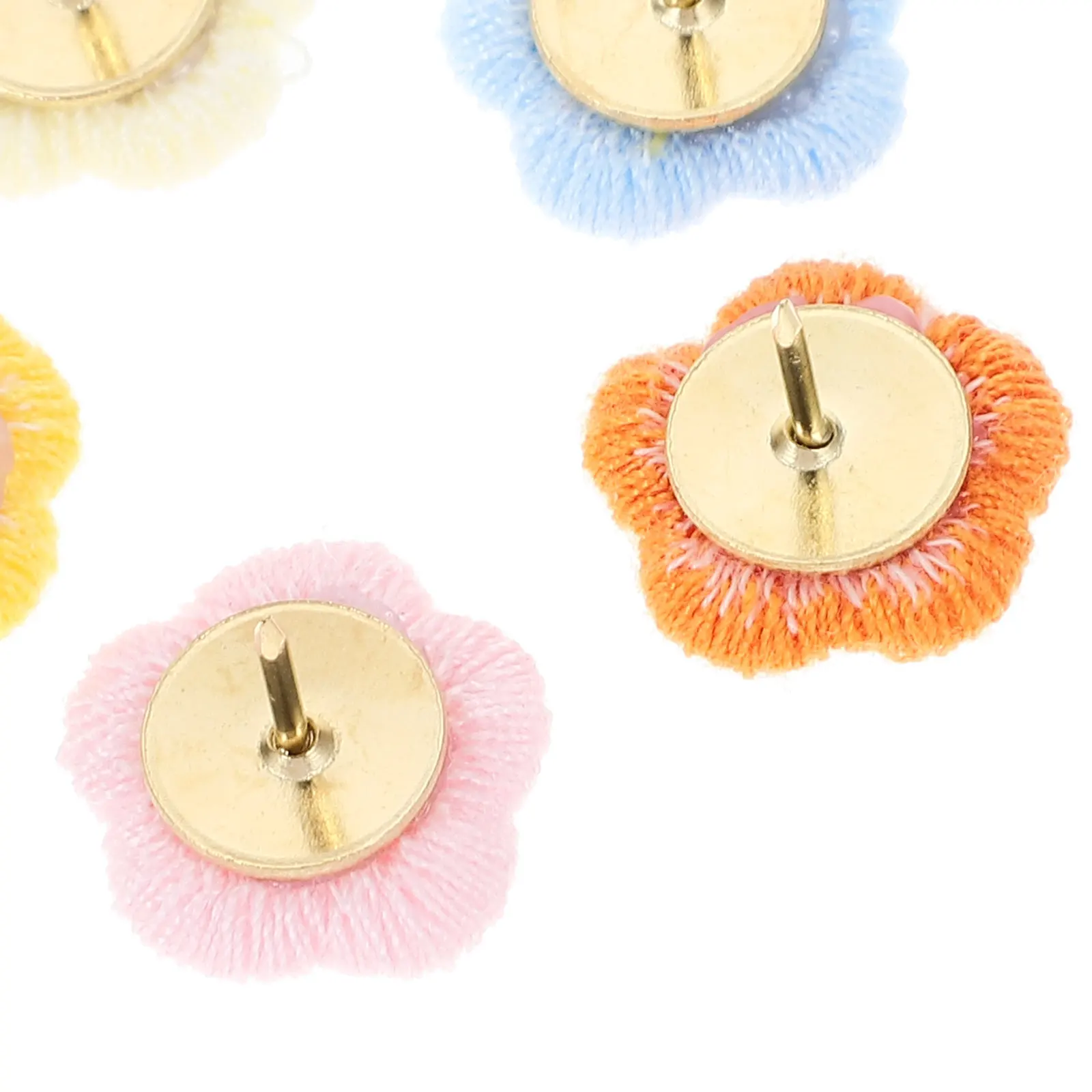 60Pcs Bright Color Flower Pushpins Multi-Function Thumbtacks Wear Resistant Office Desk Accessories Cork Board Pin Art Craft
