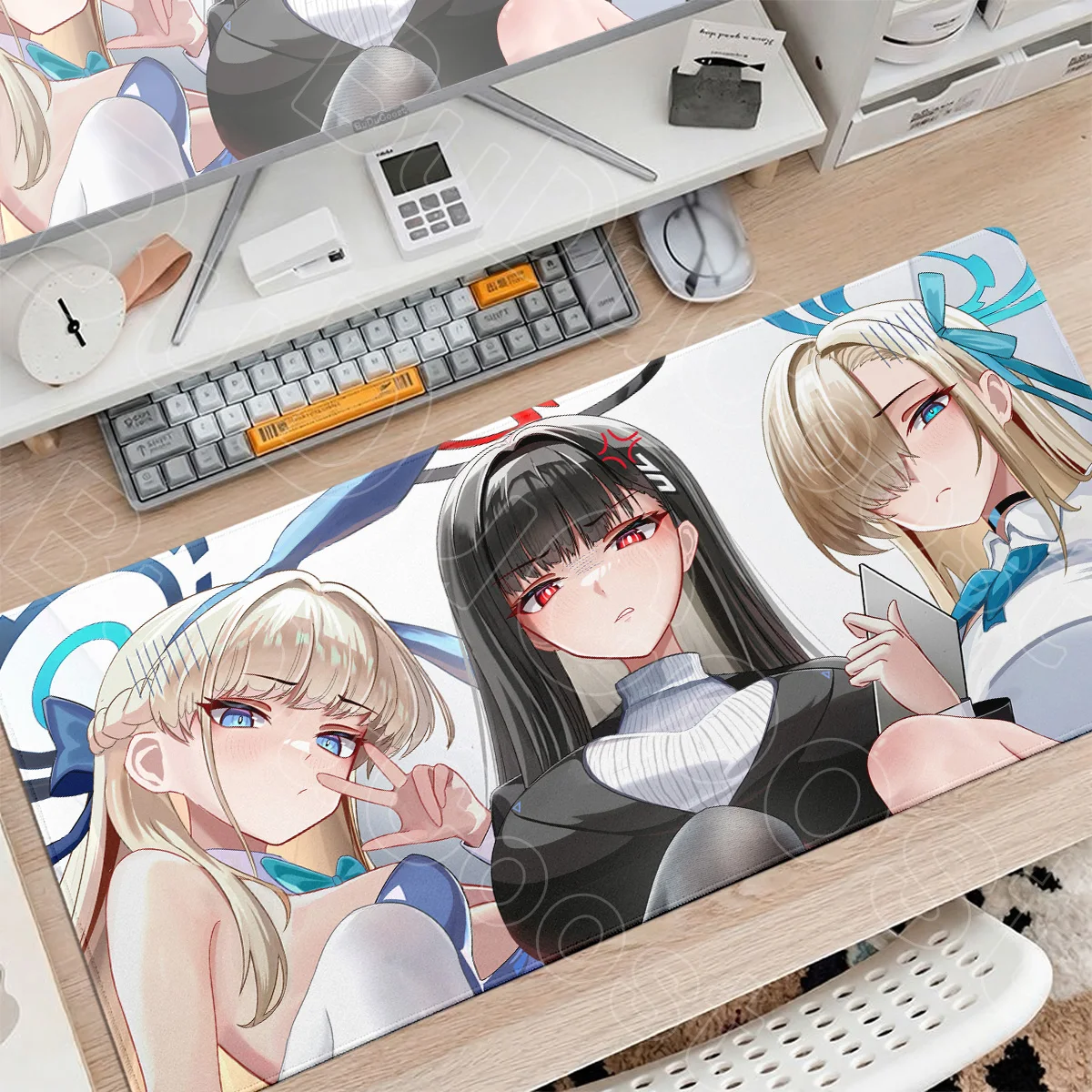 Asuma Toki&Tsukatsuki Rio&Asuna Mousepad Home Bedroom Decor Carpet XXL Gaming Blue Archive Anti-slip Desk Pad Anime Keyboard Mat