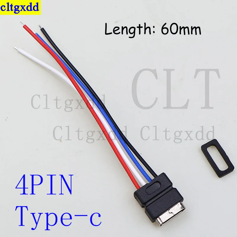 Cltgxdd 1-5 Piece USB 3.1 Type C 2-Pin/4-Pin Waterproof Female Socket Port with Screw Holes, Supports Fast Charging Connector