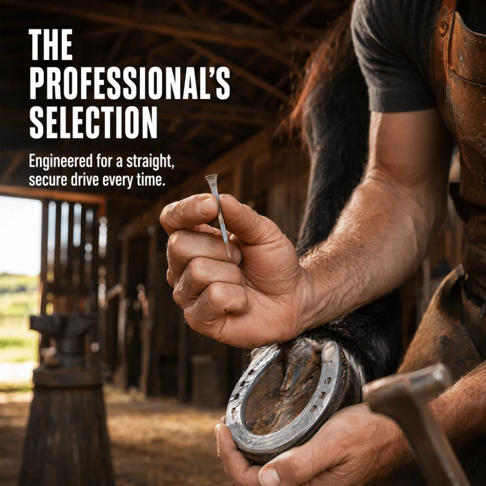 250pcs Low Carbon Steel Horseshoe Nails Durable Portable Horse Shoe Nails High Hardness Accurate Crafted Farrier Tools