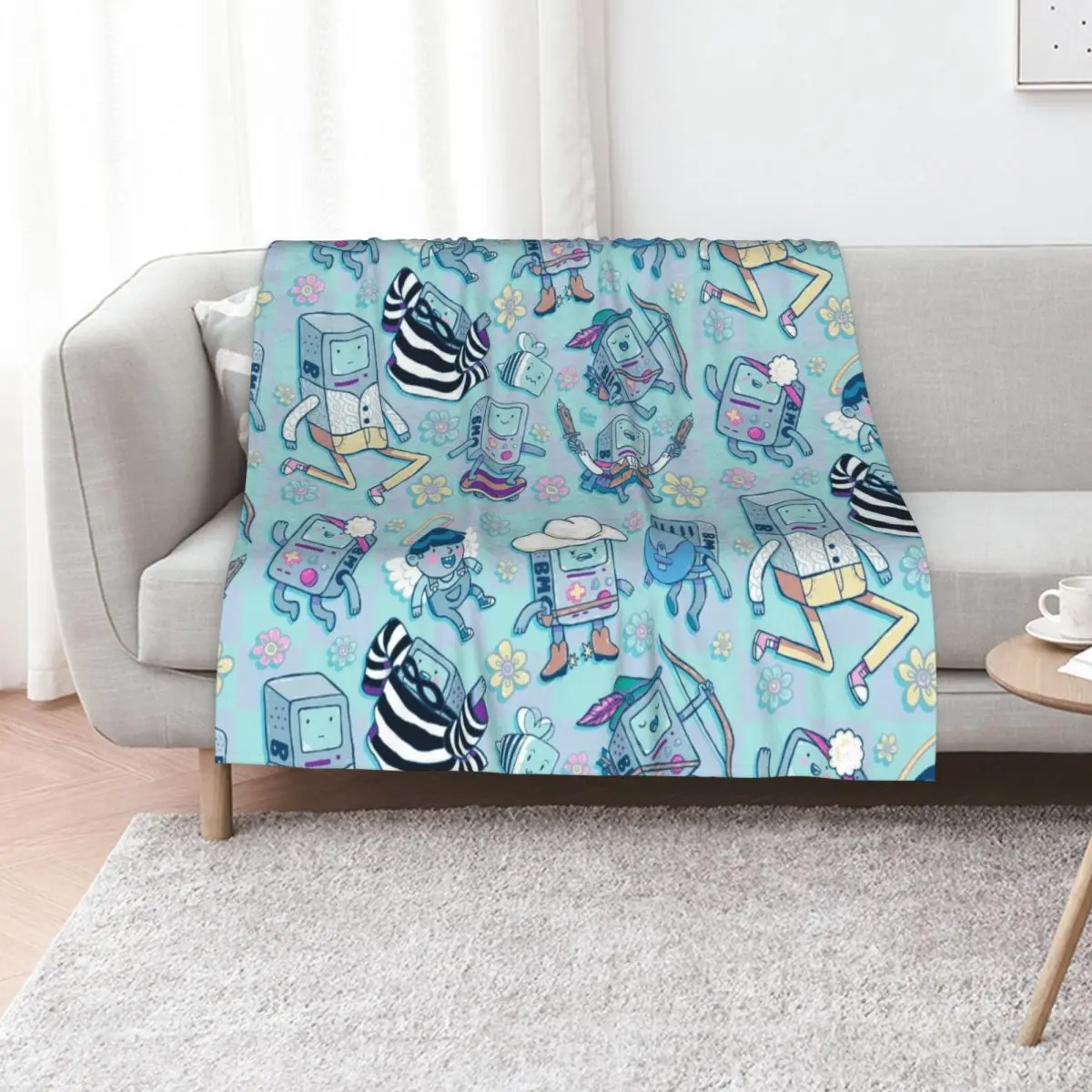 

BMO Forever - 1 Throw Blanket Picnic Soft Plaid Soft Big Decorative Sofas Blankets