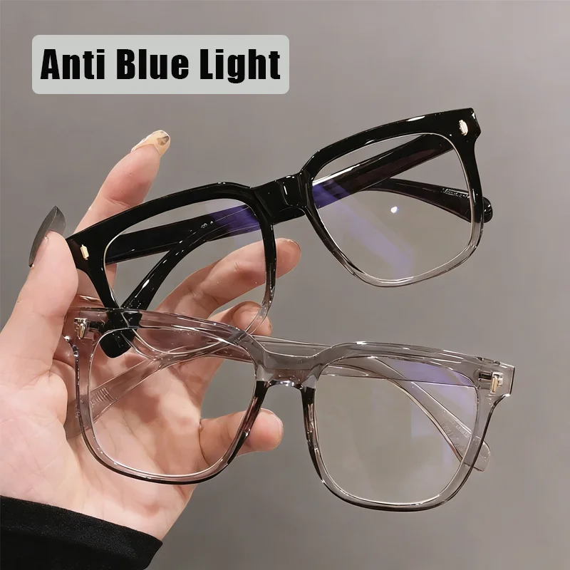 

2026 New Minimalist Square Oversized Blue Light Blocking Glasses Unisex Ins Candy-Colored Personalized Trends Plain Glasses