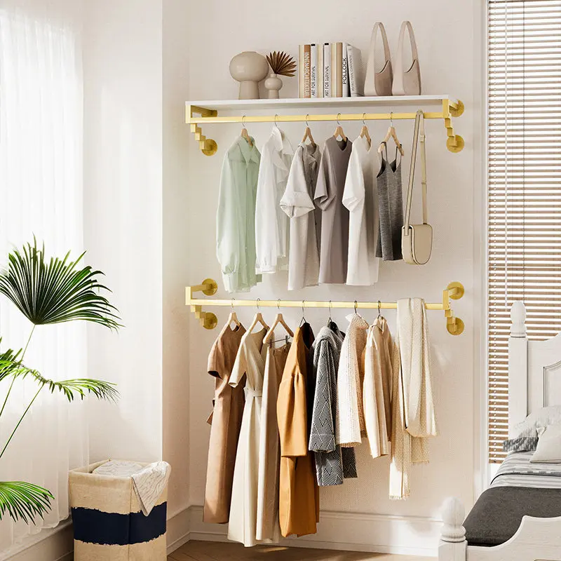 Hanging hangers Wall hanging Wall punching Home creative door Bedroom light luxury hangers Bathroom hanging clothes Coat rack