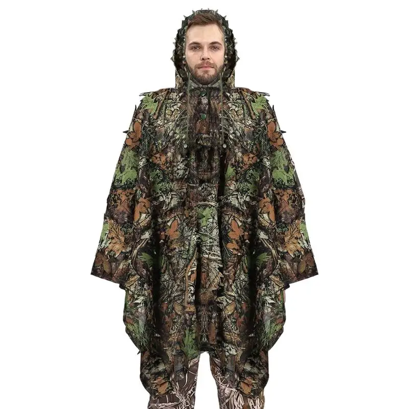 Camouflage Cape 3D Effect Bird Photographer Camouflage Clothes Breathable Leaves Invisible Clothes For Animal Photography Cape