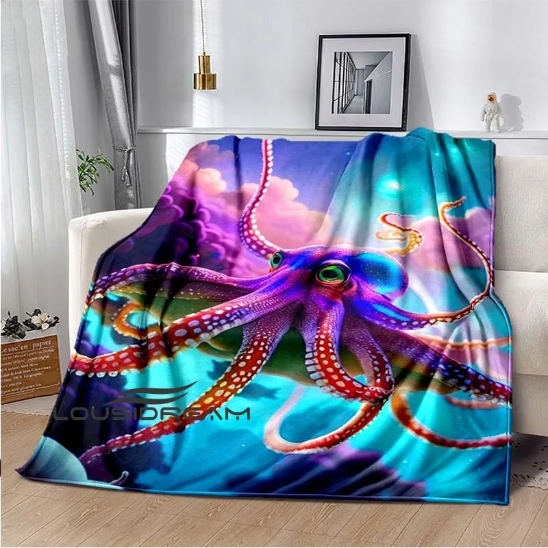 3D Underwater World Fish Fleece Blanket Sofa Sheet   Flannel Warm and Soft  Travel Thin 