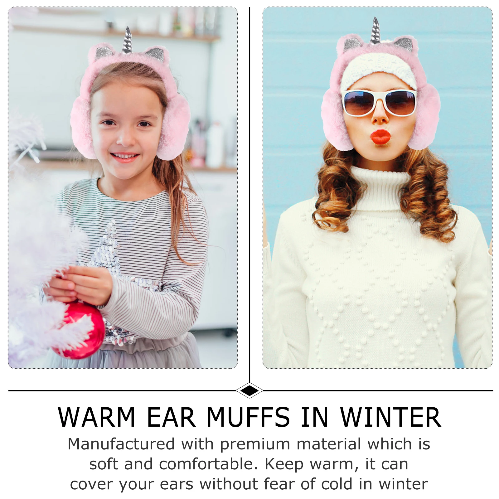 

Unicorn Earmuffs Ear Warmers Non Slip Comfortable Ears Cold Days Winter Fall Gifts Christmas Birthdays Holiday