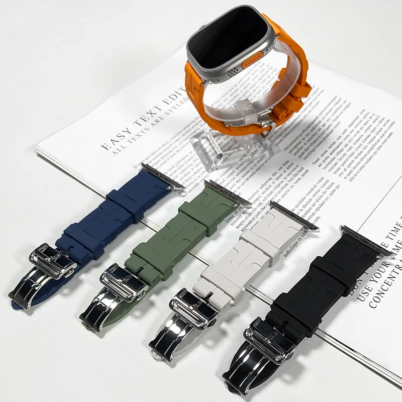 Hochwertiges Faltschließeband für Iwatch Ultra 3 2 Apple Watch Serie 11 10 9 8 Se 3 46 mm 42 mm 49 mm 40 mm 44 mm 45 mm Armband