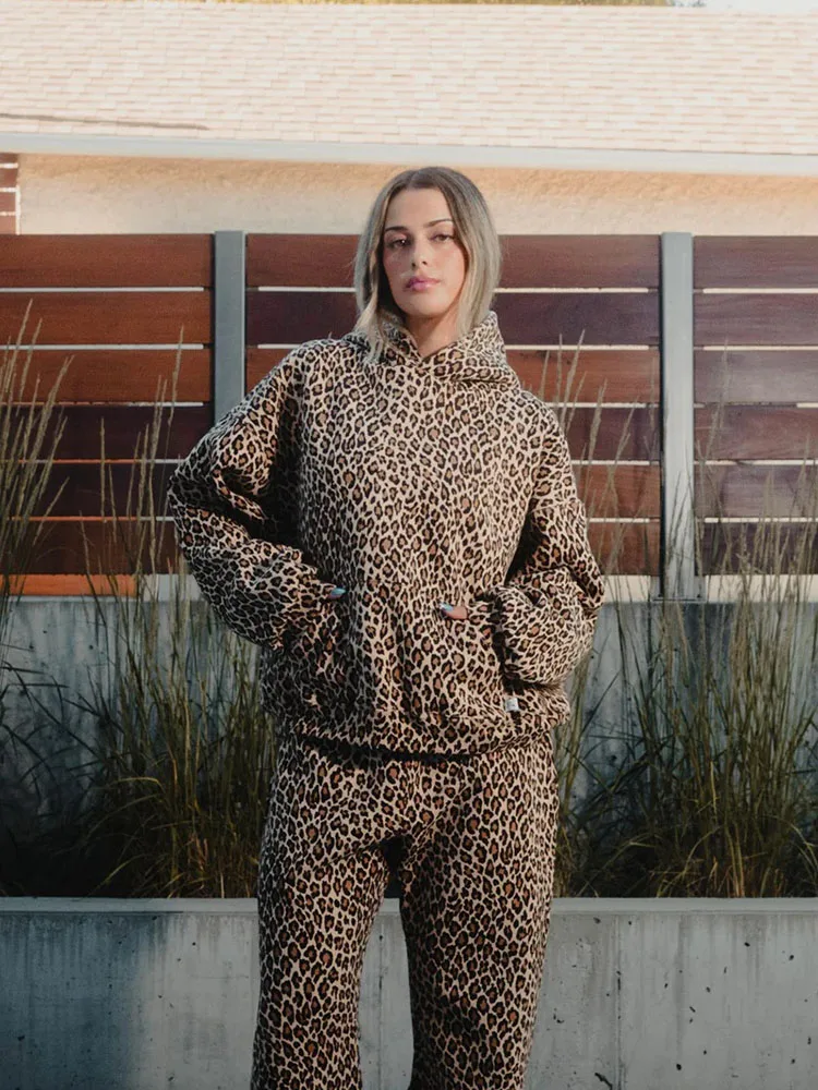 Amazon Cross border 2024 Leopard print Hoodie European and American Leisure Fashion Autumn/Winter Fashion Wholesale