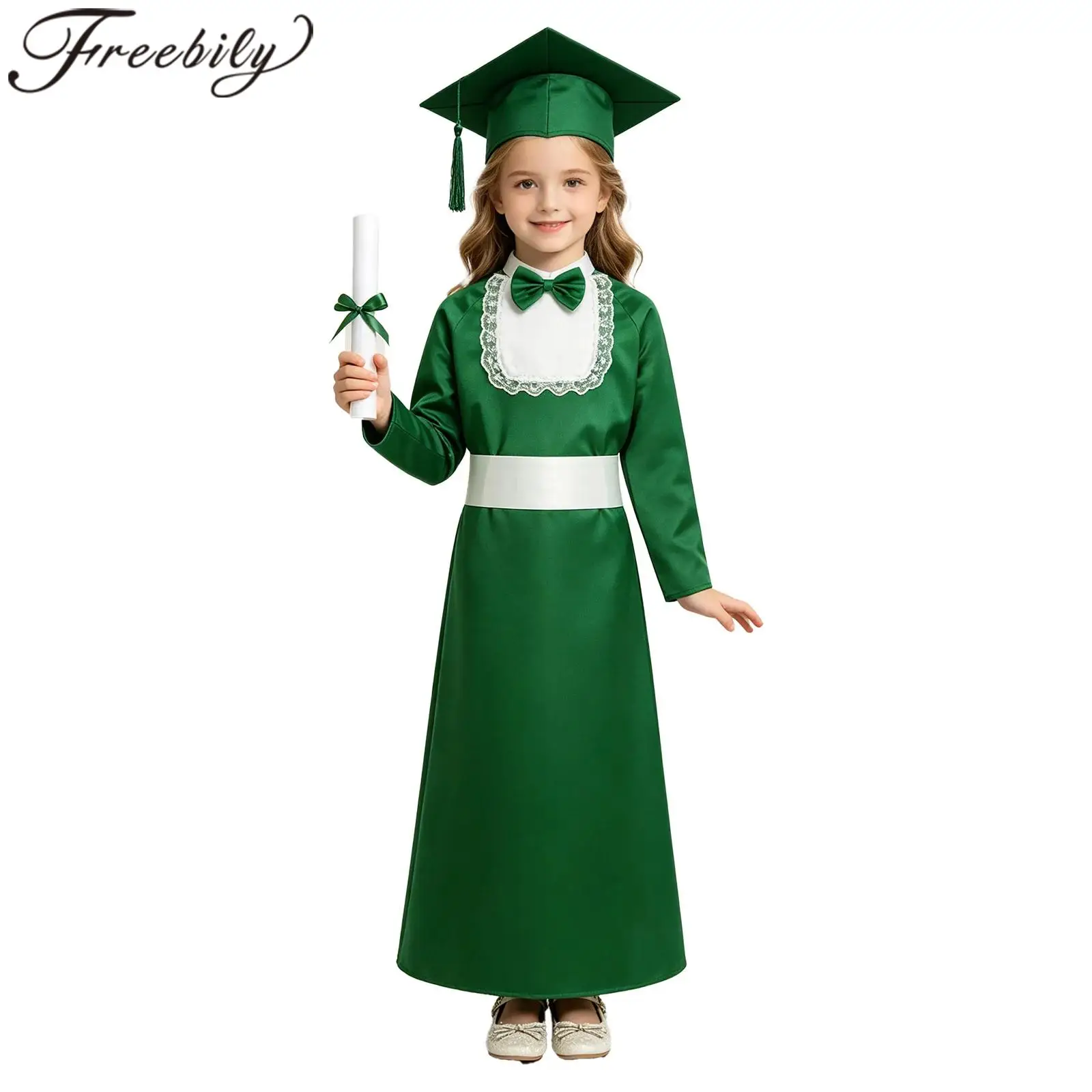 Kids Graduation Ceremony Gown for Church Halloween Party Performance Costume Children's School Uniform Girls Boys Choir Robe