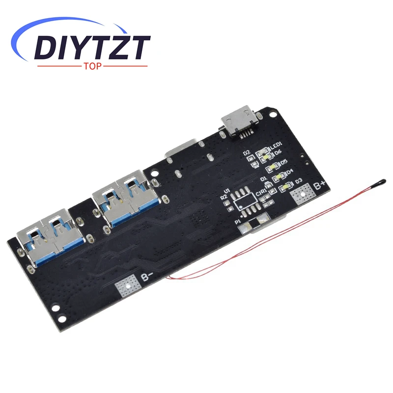 DIYTZT QC4.0 QC3.0 LED double USB 5V 4.5A 22.5W Micro/type-c USB batterie externe Mobile 18650 Module de charge Protection de la température