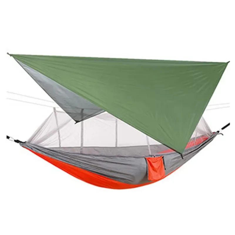 

Portable Mosquito Net Rain Fly Tarp Set Swing Bed 210d Nylon Taffeta Waterproof Outdoor Camping Hammock With Canopy