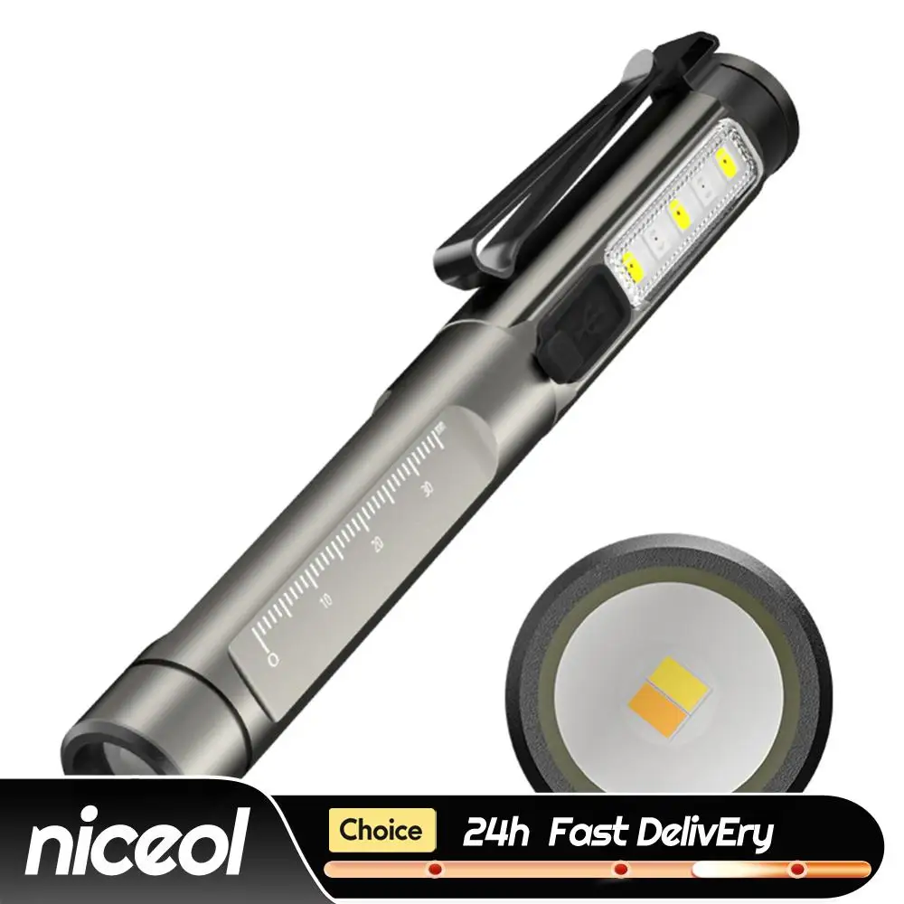 Portable First Aid Pen Light Torch Rechargeable Inspection Flashlight Multifunctional IPX5 Waterproof for Doctor Nurse Diagnosis