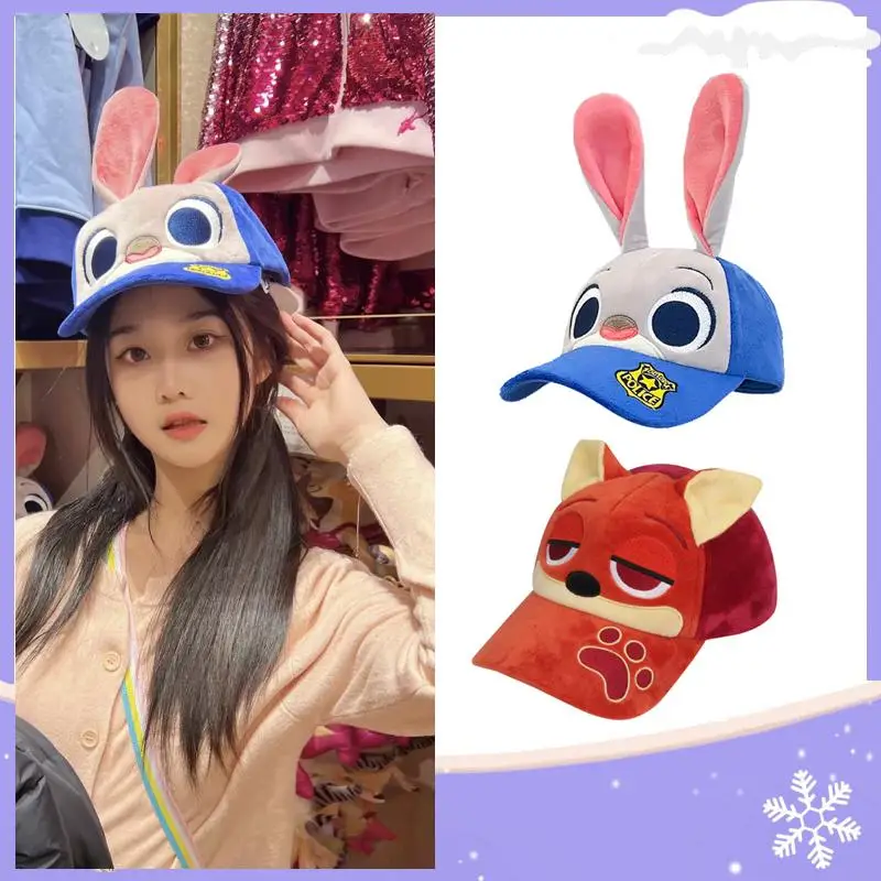   land Zootopia Judy Bunny Fox Nick Cute Cartoon Baseball Duckling Photo Hat