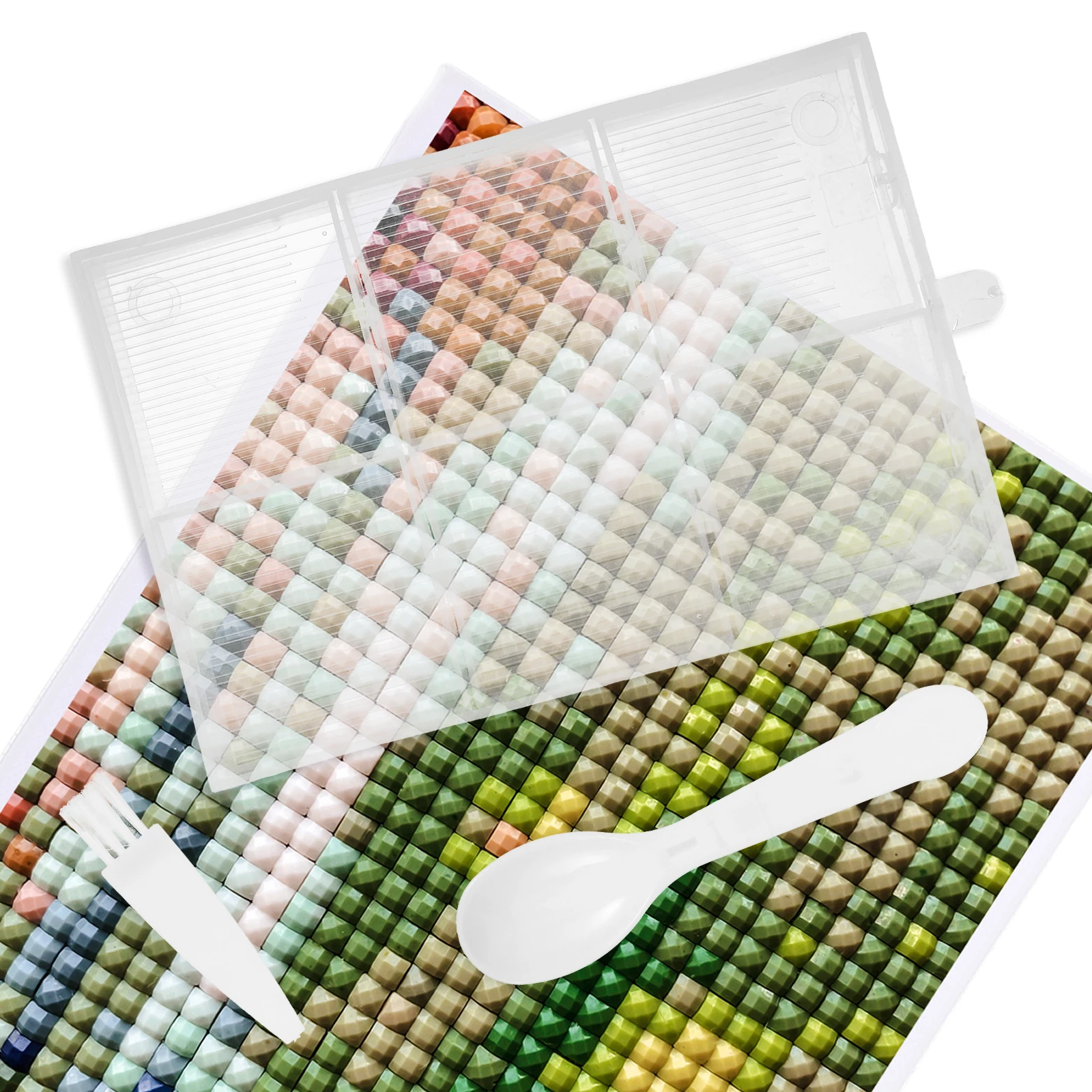 

1 set Diamond Tools Set Diamond Picture Tools Holder Transparent Flipping Tray Bead Sorting Rhinestone Storage Plates For Crafts