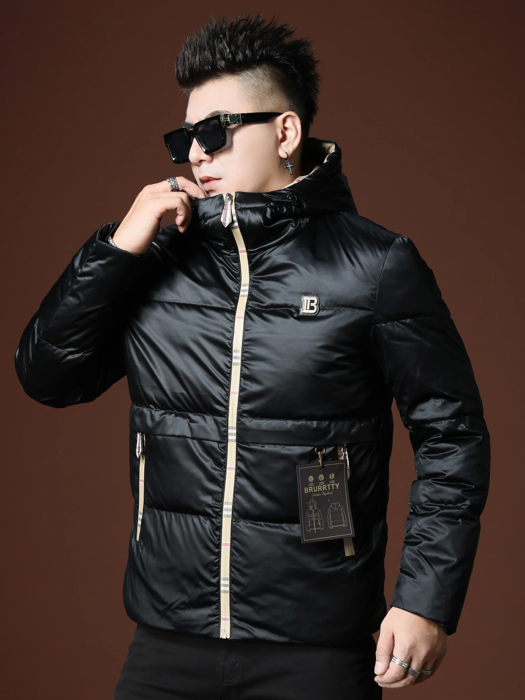 

Модный пуховый Jaet с капюшоном, новинка 2025 года, мужская зимняя теплая противоснежная белая ду-пуховая куртка Jaet из полиэфирного волокна Quiche Sle Верхняя одежда