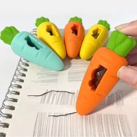 Funny Pencil Sharpener Big Fruit Erasers 2 in 1 Strawberry Soft Pencil Erasers Mango Portable Large Carrot Eraser School Supply