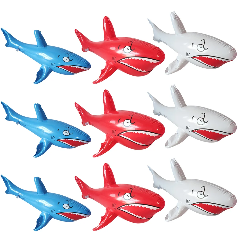 

9 Pcs Inflatable Shark Fun Float Ducks Kids Toys Inflatables for Children Animal Pool Party