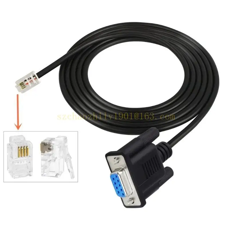 62ka 180cm RS232 DB9 RJ9 4P4C Cable consola Ethernet para enrutadores e interruptores Conexión rápida