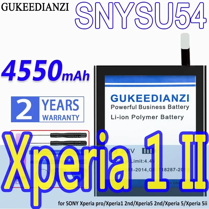 High Capacity GUKEEDIANZI Battery SNYSU54 4550mAh For Sony Xperia 1 2 II + Track NO.