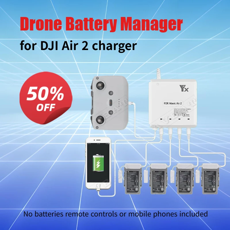 For Mavic Air 2S Drone Drone Accessory for DJI Air 2 Charger Battery Manager 4-port chargers EU US AU UK plug