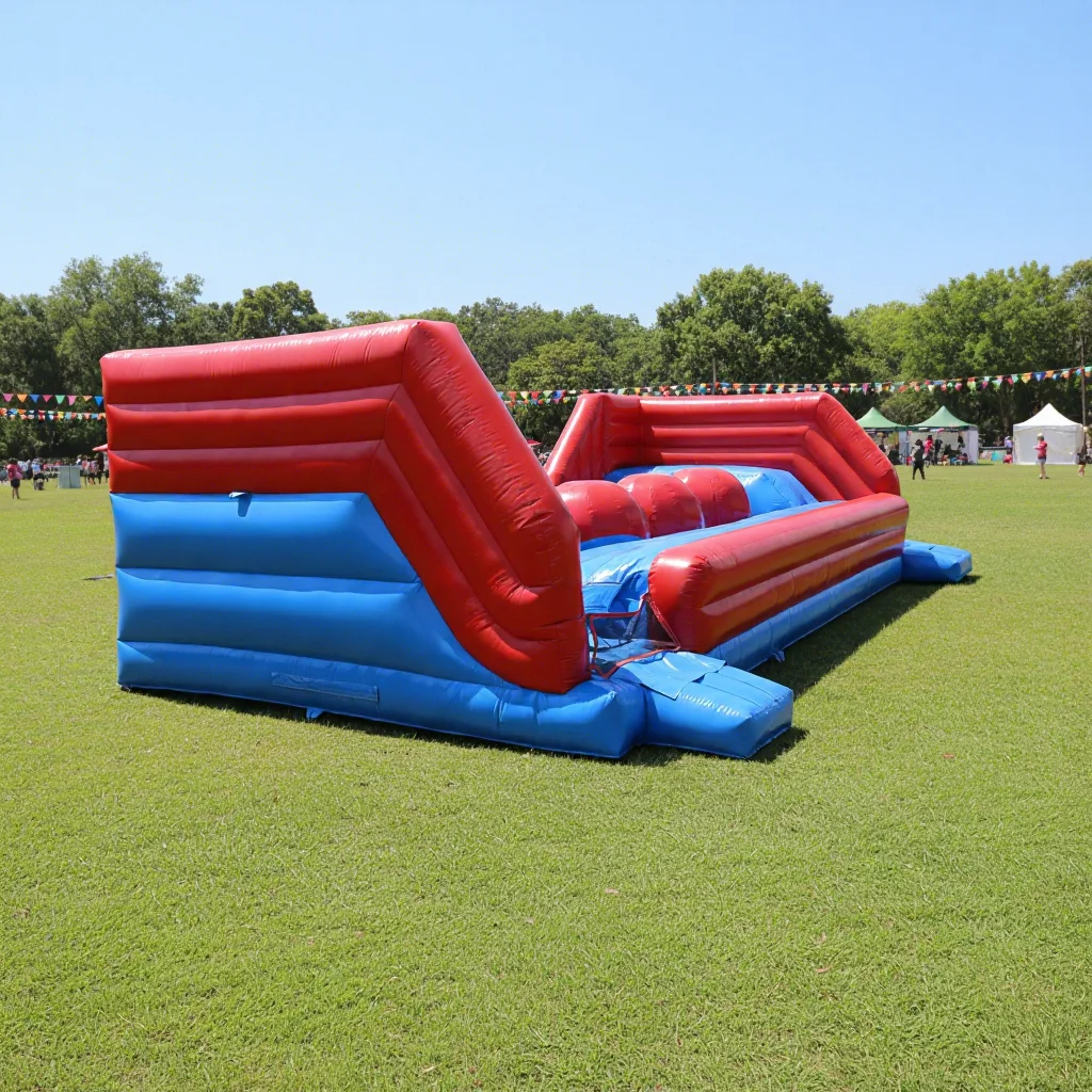 Juego Inflable Comercial para Exteriores, Juegos Deportivos Interactivos, Pista de Obstáculos Inflable Big Baller Wipeout, Juego de Desafío Inflable Jumping Baller