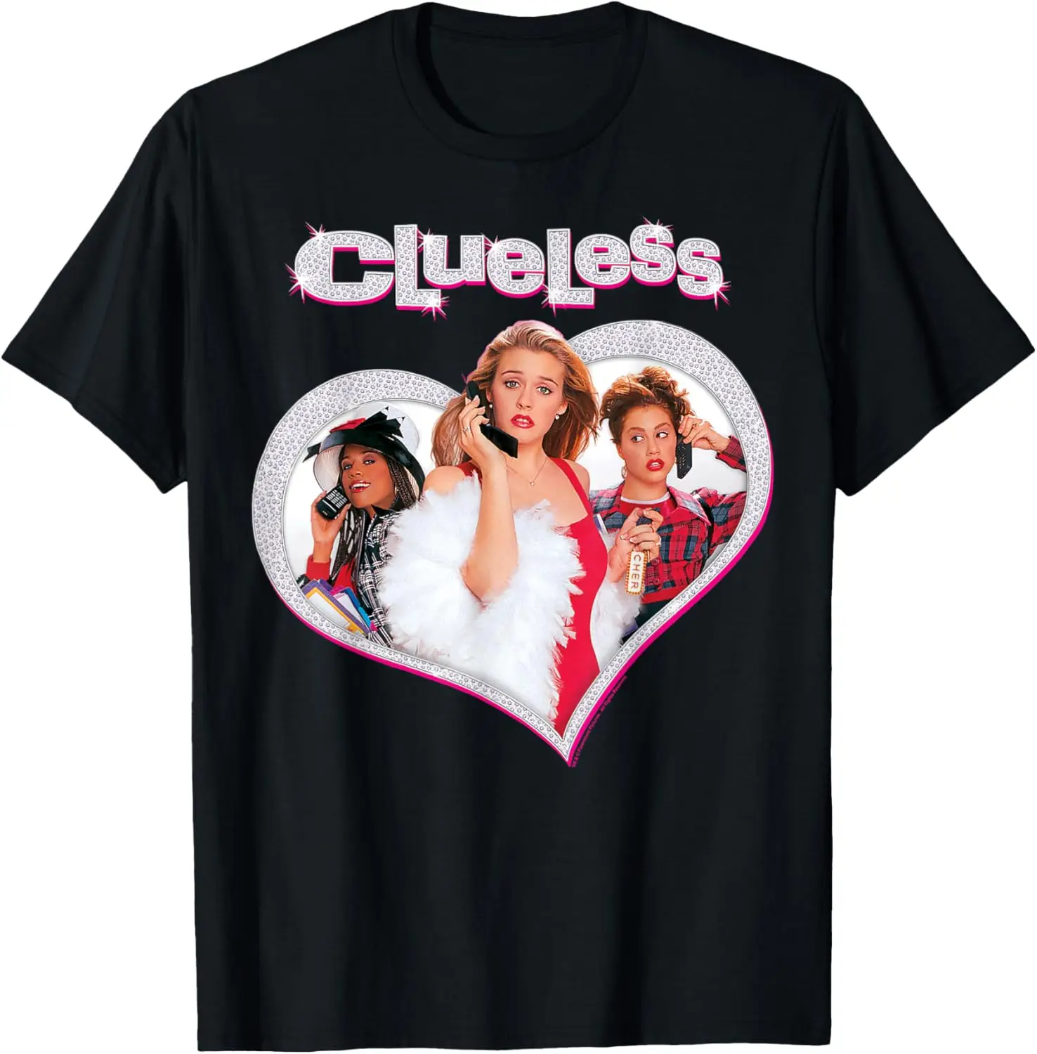 

Футболка с графическим плакатом Clueless Cher's Trio Sparkle Heart